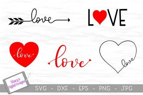 Love Svg Bundle 5 Love Svg Files So Fontsy