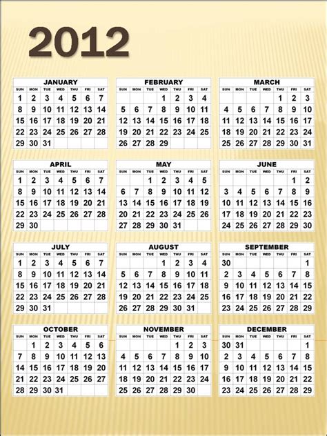The Temptation News January 2012 Calendar Printable