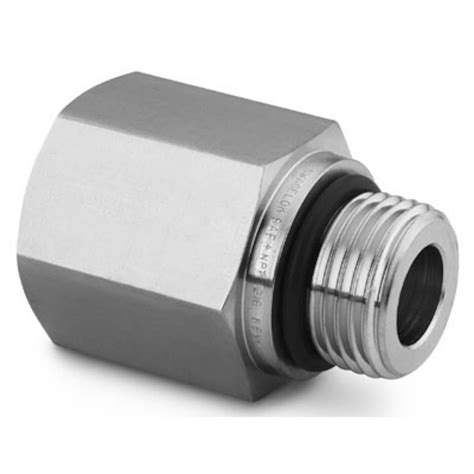 Stainless Steel Pipe Fitting Adapter 3 4 16 Male Sae Ms Straight Thread X 1 2 In Female Npt