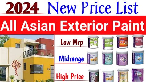 Asian All Exterior Paint New Price Asian Paints Price List YouTube