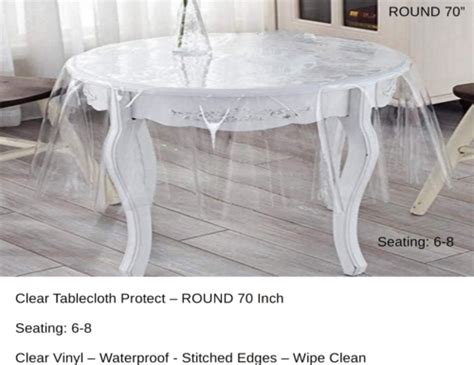 Crystal Clear Plastic Table Protector Tablecloth Waterproof Vinyl