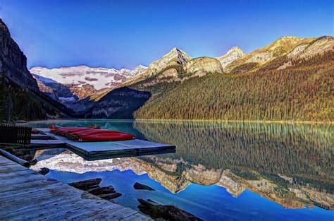 Lake Louise Banff National Park Alberta Canada Reflection Mountains F