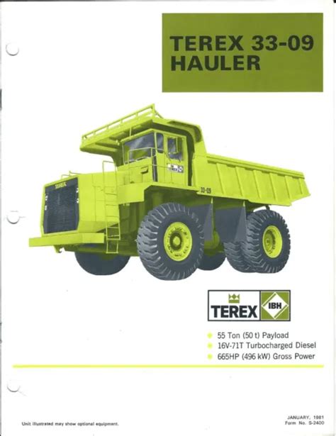 Equipment Brochure Terex 33 09 Haul Truck Dump Mining 1981