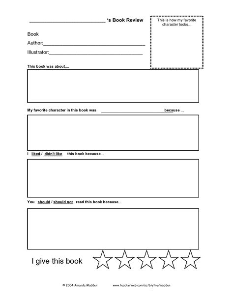 Book Review Template Free Printable
