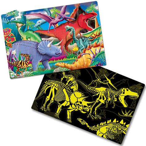 The Learning Journey Puzzle Doubles Glow In The Dark Dino Jigsaw