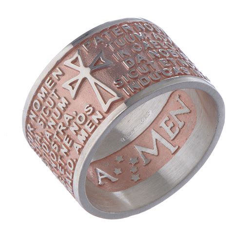 Prayer ring Pater Noster in Latin silver rosé AMEN | online sales on
