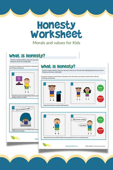 Honesty Worksheet — Teach Morals And Values To Kids Kindergarten