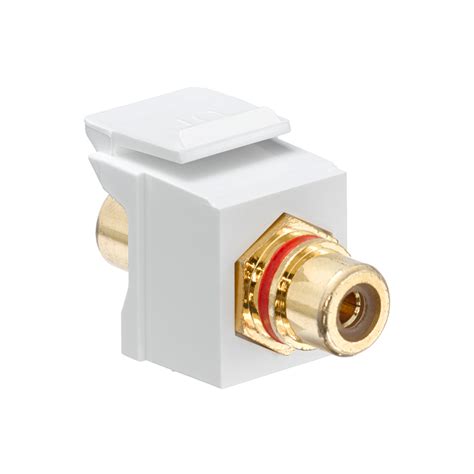 Leviton 40830 Bwr Rca Feedthrough Quickport Connector Gold Plated Red