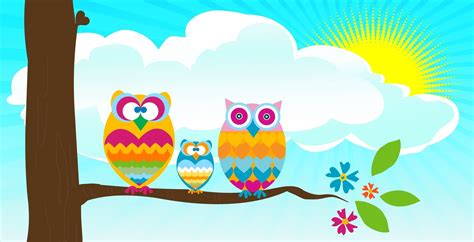 Spring Owls Clip Art Library