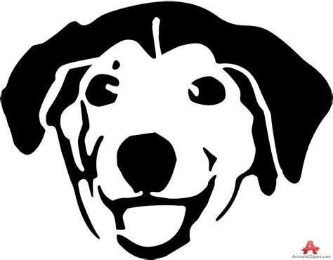 Dog Face Clip Art Black And White