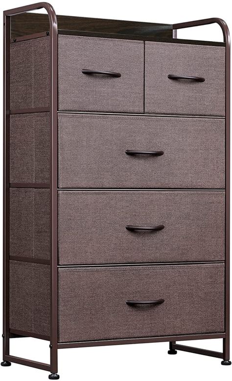 Fabric Dresser With 5 Drawers Storage Organization Wlive