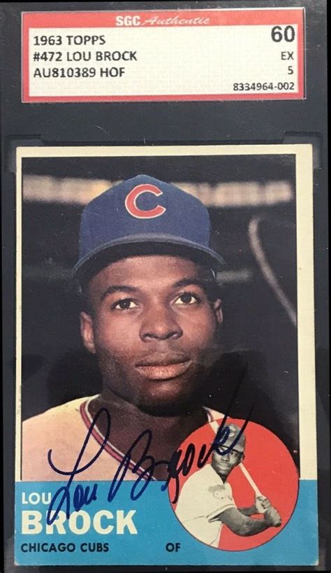 Top lou brock baseball cards, vintage, rookies, autographs, best. 1963 Topps Lou Brock autograph in 2020 | Baseball cards, Mlb baseball, Baseball