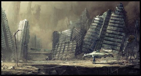 Cool Destroyed City Fantasy Art Landscapes Sci Fi Landscape Post