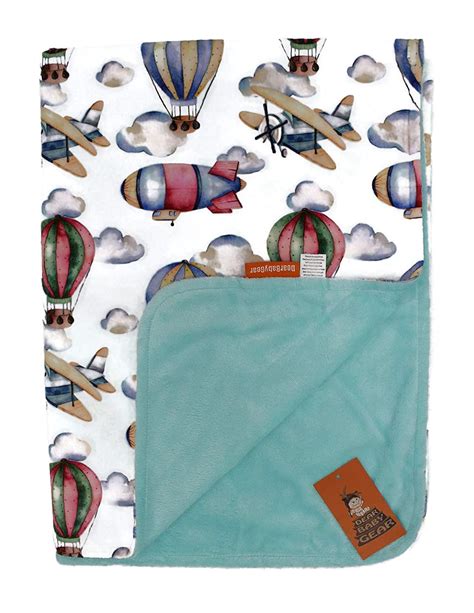 Dear Baby Gear Deluxe Baby Blankets Double Layer Watercolor Airplanes