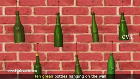 Ten Green Bottles Hanging On The Wall 3d Animation Nursery Rhyme For