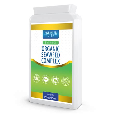 Organic Seaweed Complex 100 Capsules Premiervits Uk Vitamins