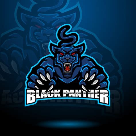 Logotipo Da Mascote Pantera Negra Vetor Premium