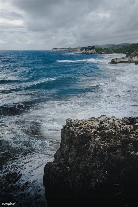 Waves Hitting The Cliffs In Bali Indonesia Free Image By Rawpixel