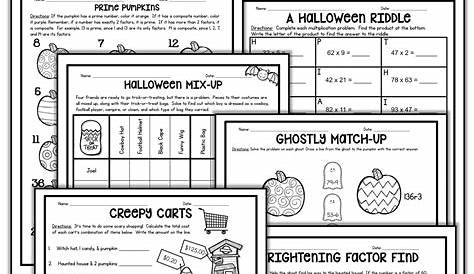 fun halloween worksheets for 5th graders