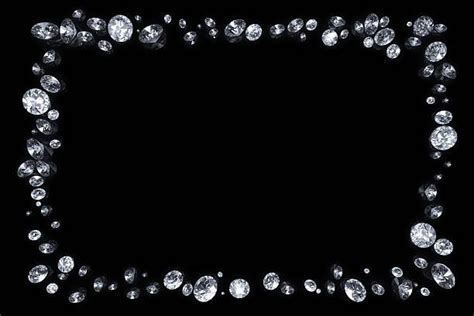 A Frame Of Diamonds Isolated On A Black Background Similar Images
