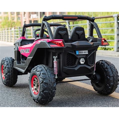 Coche Eléctrico Para Niños Todoterreno Buggy Utv 12v 4x4 Rosa