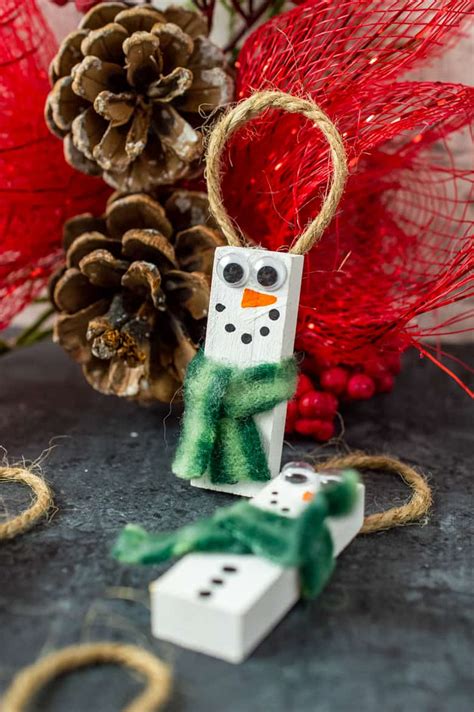 Wood Block Snowman Ornaments Dollar Tree Diy Project