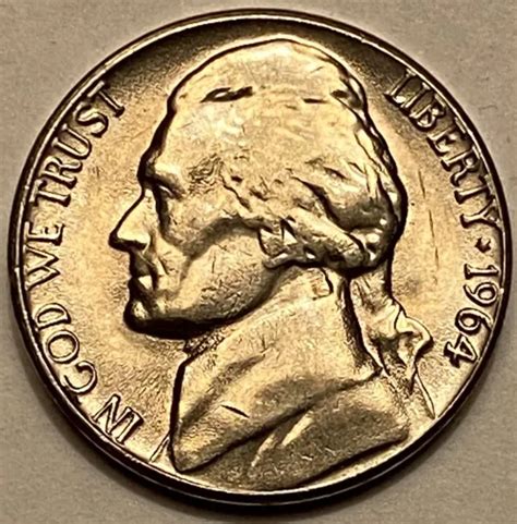 1964 D Jefferson Nickel 5 Cent Piece Bu Uncirculated With Tracking 3