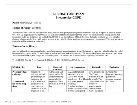 Solution Nursing Care Plan Pneumonia Docx Studypool