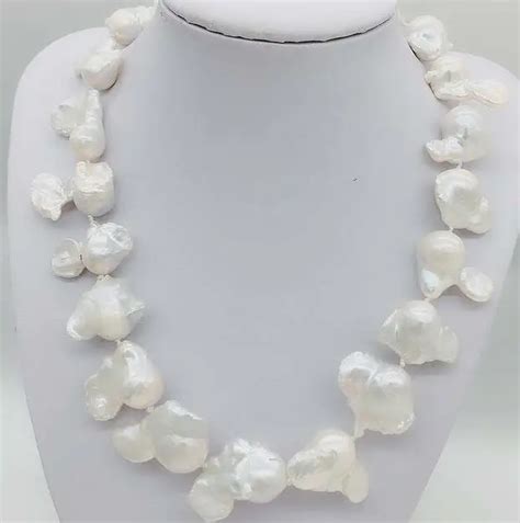 12x22 30mm Big Baroque Reborn Keshi Pearl Necklacechain Necklaces