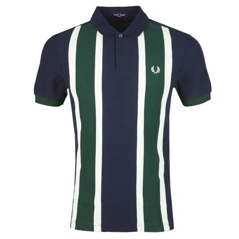 Fred Perry Vertical Stripe Polo Shirt Oxygen Clothing