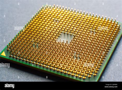 Computer Processor Chip On Black Background Stock Photo Alamy