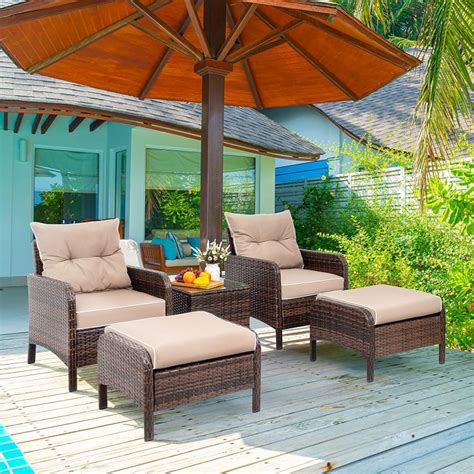 Choose from a large inventory of some of the finest outdoor chair ottoman available, with various designs and customizing options. Vongrasig 5 PCS Patio Chair and Ottoman Set » Petagadget