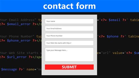 How To Create A Contact Form Using Php And Mysql Printable Form