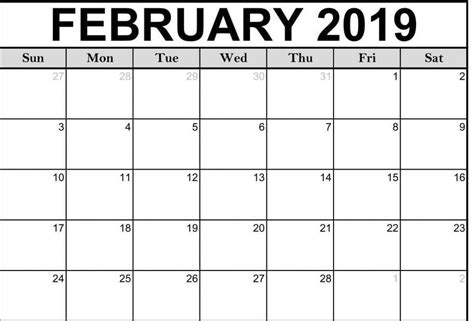 February 2019 Calendar 2019 February Calendar February Calendar 2019