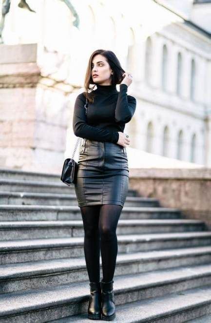 50 Trendy Skirt With Boots For Winter Tights Black Leather Black