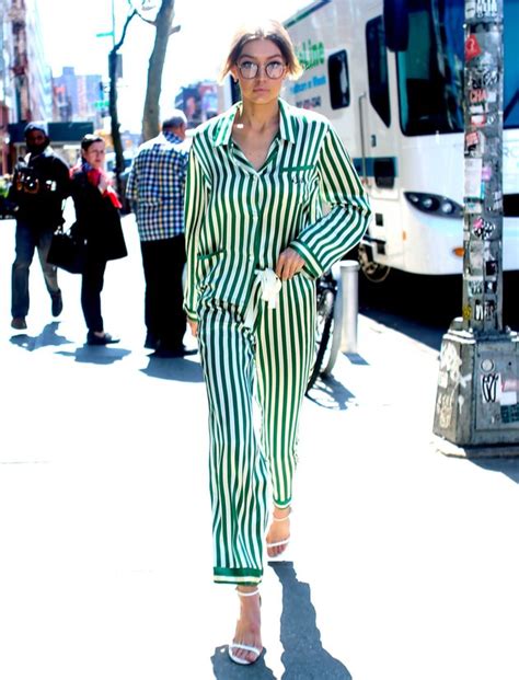 Gigi Hadid Striped Green Pyjamas Wishful Thinking