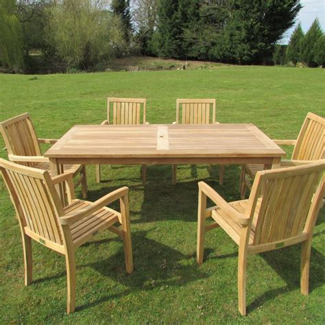 18m Rectangular Teak Outdoor Dining Tables X 4 Woodberry