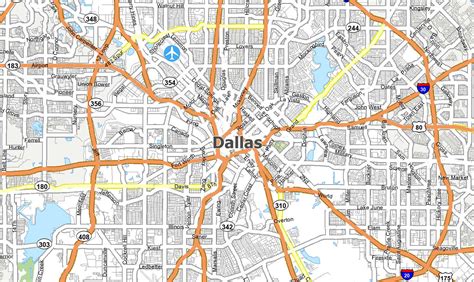 Downtown Dallas And Surrounding Area Map Gambaran