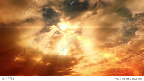 Beautiful Colorful Sky At Sunset With Sun Rays Stock