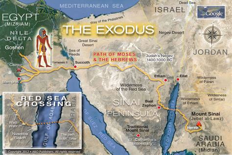 Exodus Route Map Enlarged Exodus Mount Sinai Bible Mapping