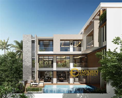 Ada desan rumah modern, minimalis, industrial, tradisional dll. Desain Rumah Modern 4 Lantai Ibu Suwaty di Jakarta