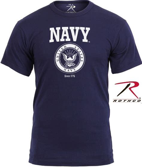 Mens Usa Navy Emblem Tee Shirt Rothco Dark Blue Us Navy Tshirts Grunt Force