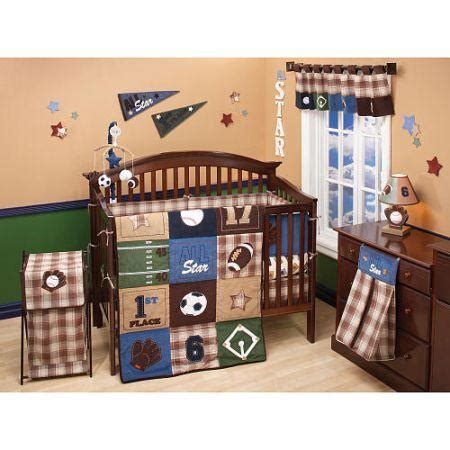 4pc crib bedding set bear brother boys sheet comforter dust ruffle bumper baby. Boys Sports Crib Bedding - (Lafayette) for Sale in ...