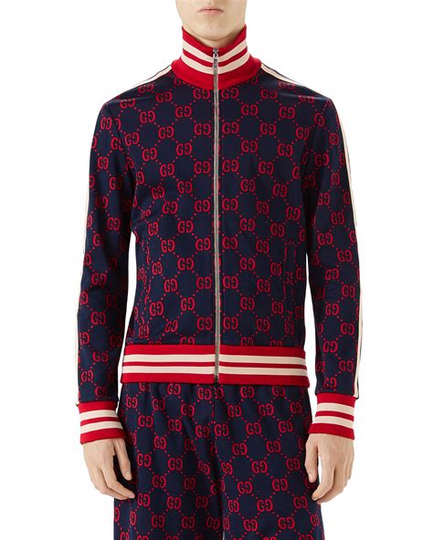 Gucci Gg Jacquard Zip Front Jacket Neiman Marcus