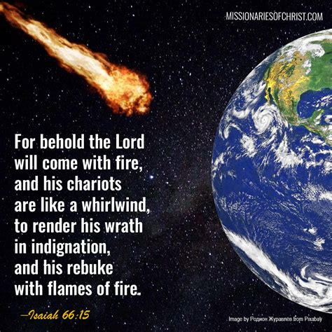 Bible Verse On The Lord Coming With Fire Missionaries Of Christ