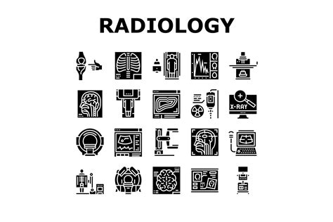 Radiology Equipment Collection Icons Set Vector Illustration By