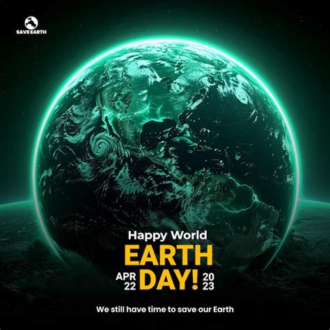 Premium Psd Free Psd Happy Earth Day Poster Template