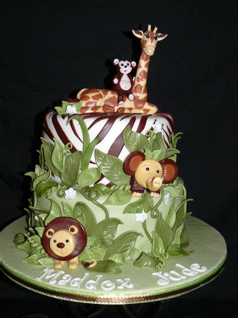 Baby Jungle Safari Baby Shower Cake With Animals Jungle Safari Cake