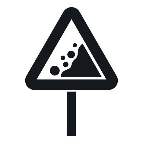 Falling Rocks Warning Traffic Sign Icon 14987348 Vector Art At Vecteezy