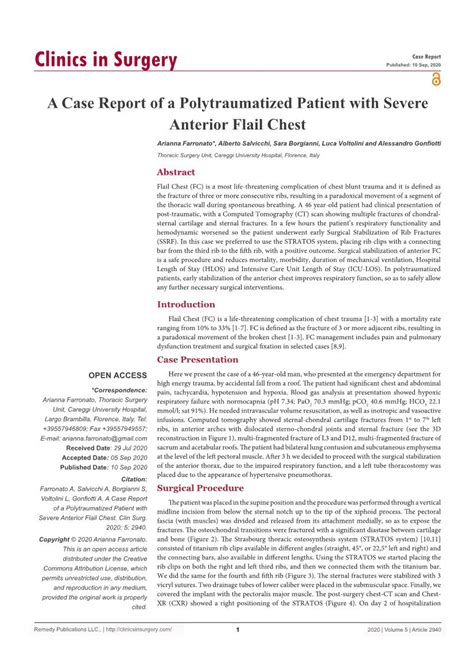 A Case Report Of A Polytraumatized Patient With Severe Anterior Flail